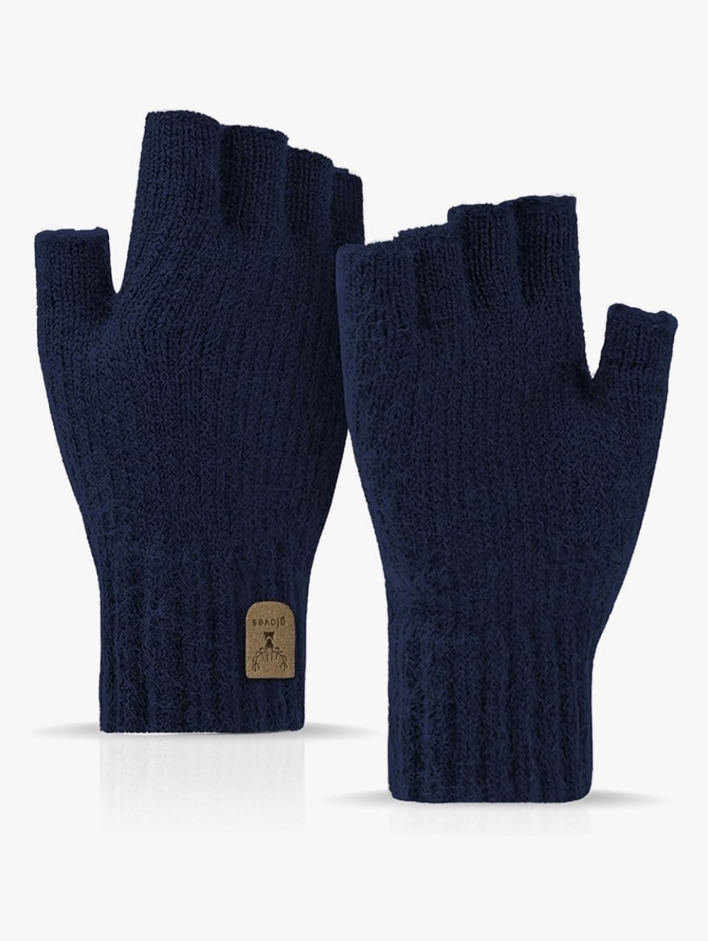 Classic Fingerless Knit Gloves ▪︎ Navy ▪︎ OSFM